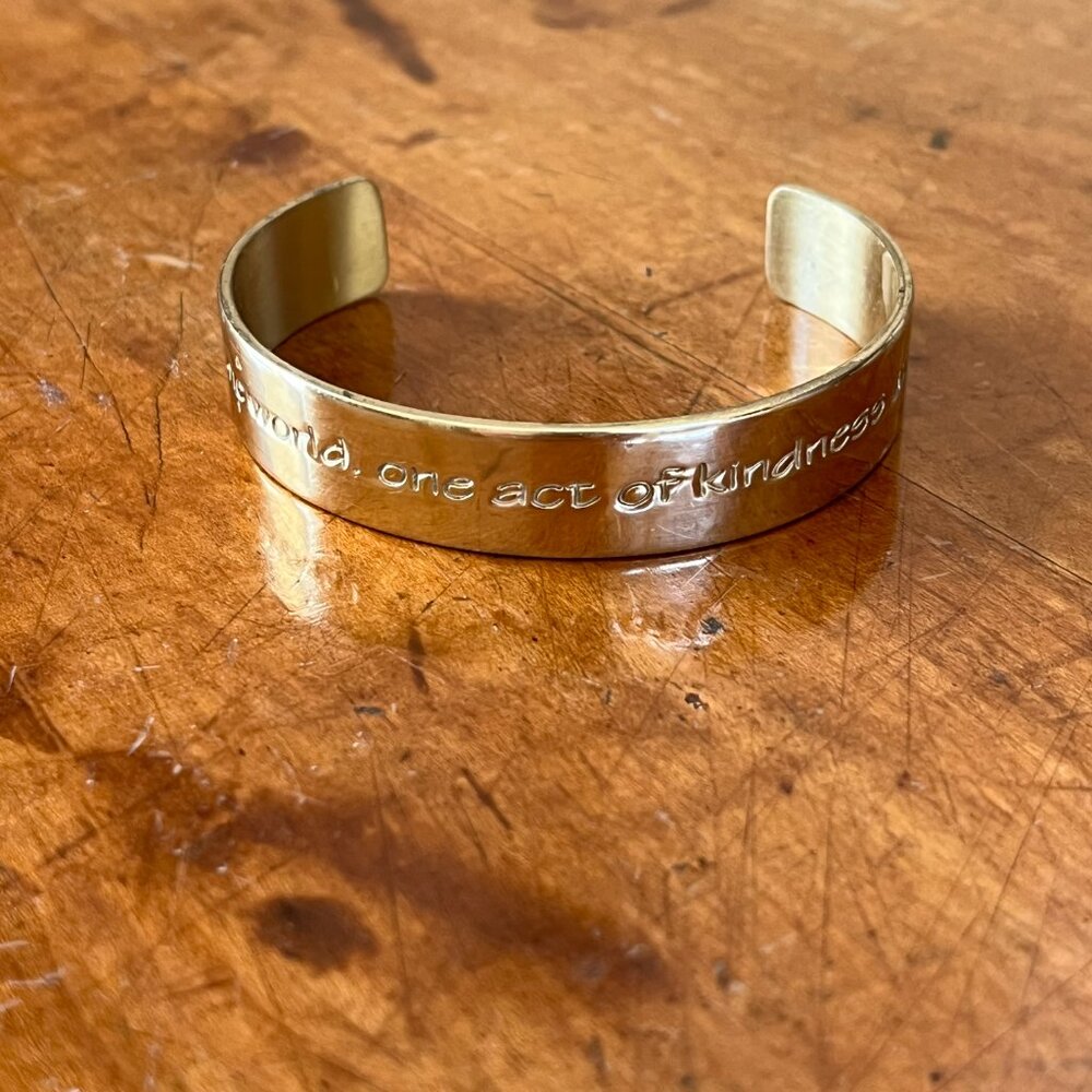 Rustic Cuff Inspire "Act of Kindness..." Brass Cuff Bracelet